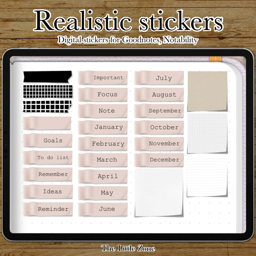 สติกเกอร์สำหรับแพลนเนอร์ | Realistic stickers for digital planner - Image 3