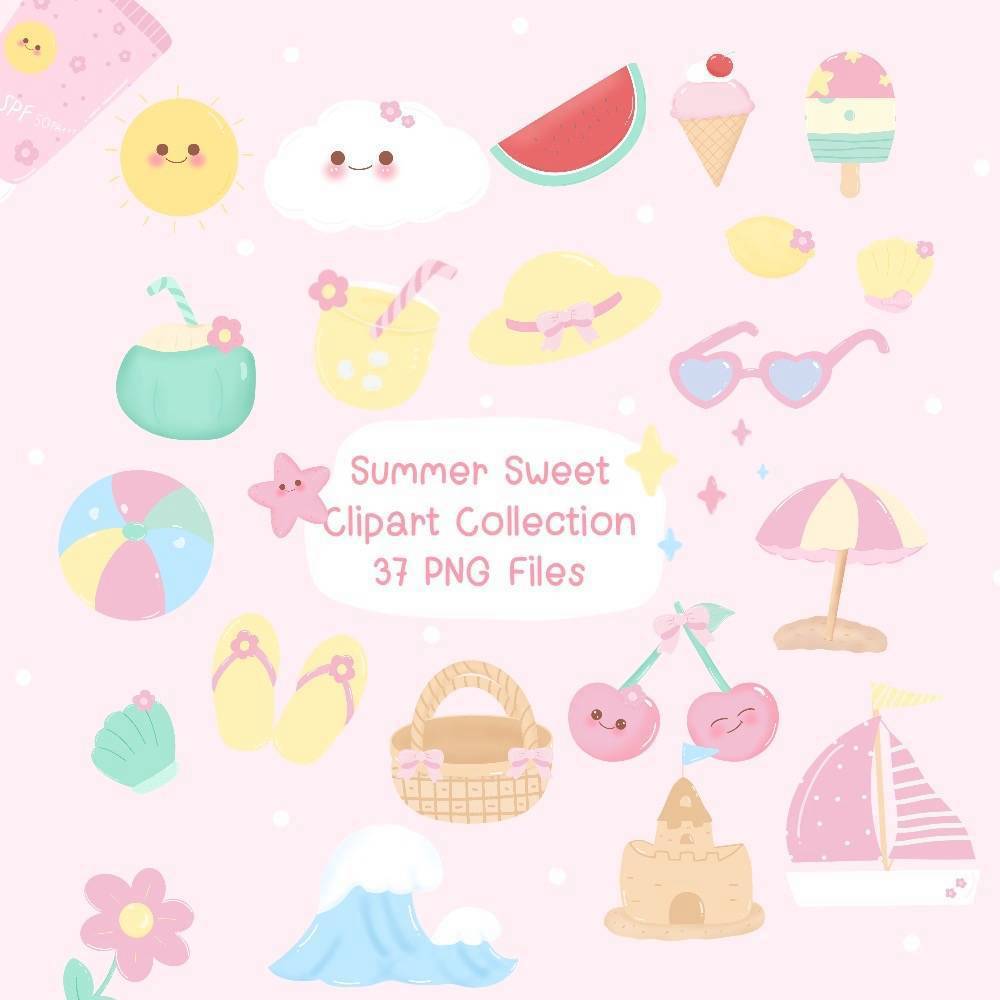 Summer sweet clipart collection 37 PNG files